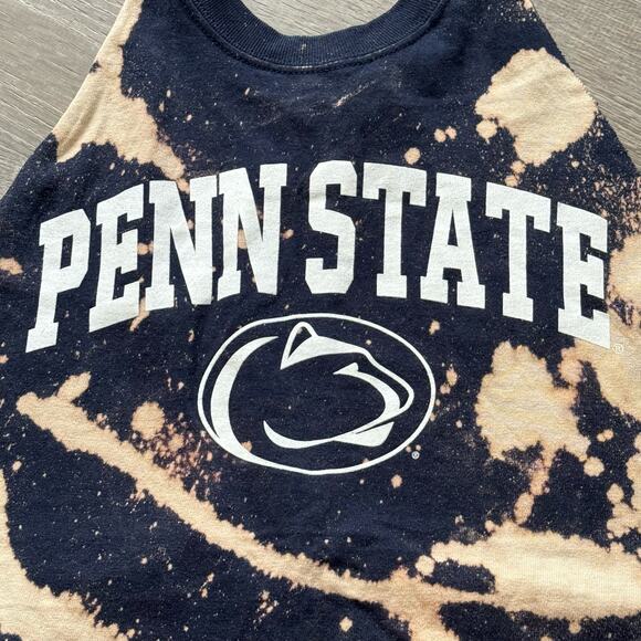 Penn State Distressed Bleached Lace Trimmed Woman Tank Top - Picture 3 of 5